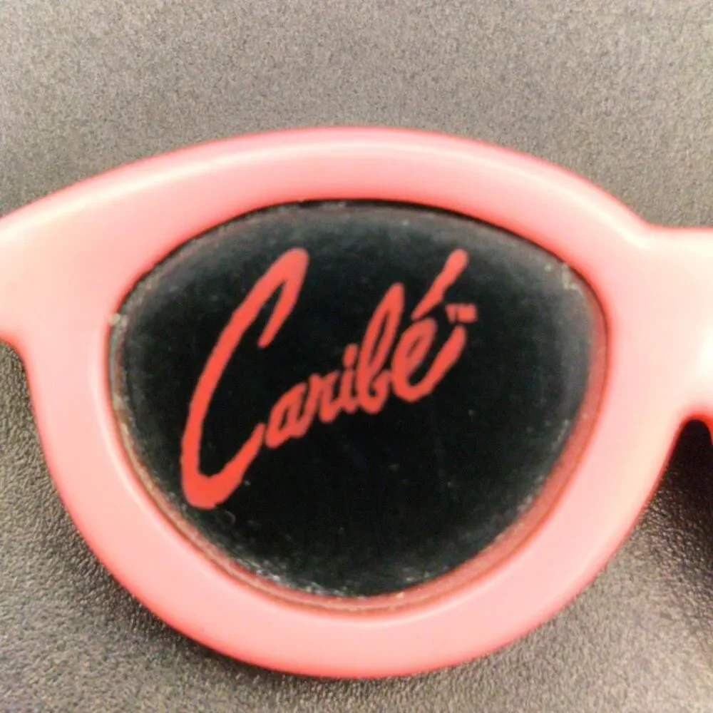 Vintage Caribe Sunglasses Pink Flamingo Pin Brooch Made in China 1997